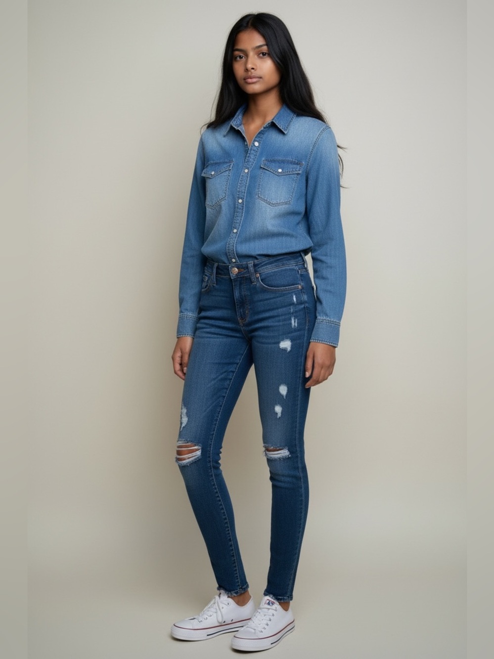 J Crew Womens Size 26 Toothpick Skinny Jean Dark Wash Distressed Stretch Denim